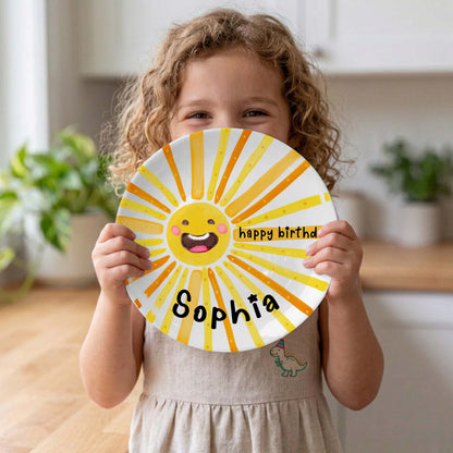 Smiling Sun Personalized Birthday Plate D925WRM0