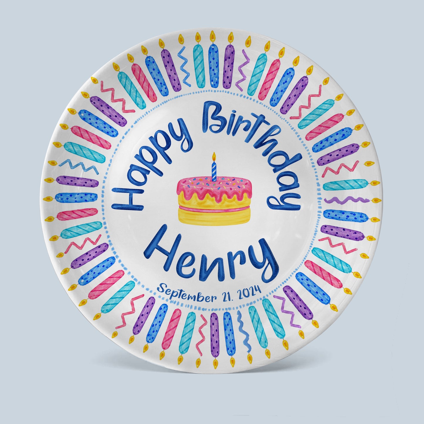 Colorful Birthday Candles Keepsake Personalized Birthday Plate P716Z5U0