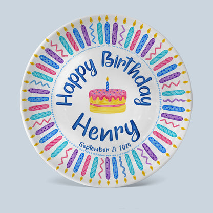 Colorful Birthday Candles Keepsake Personalized Birthday Plate P716Z5U0