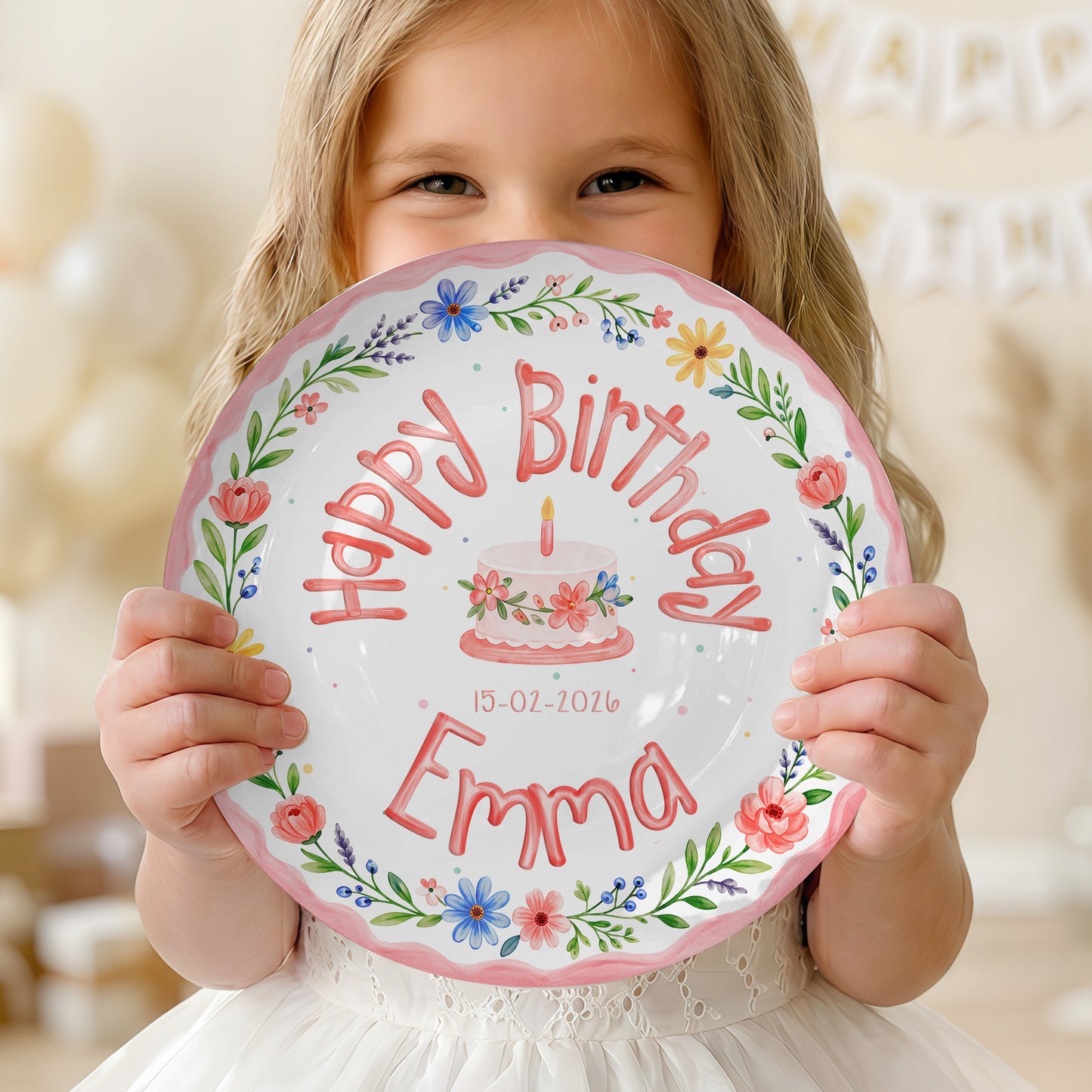 Wildflower Cake Personalized Birthday Plate P331MSR0