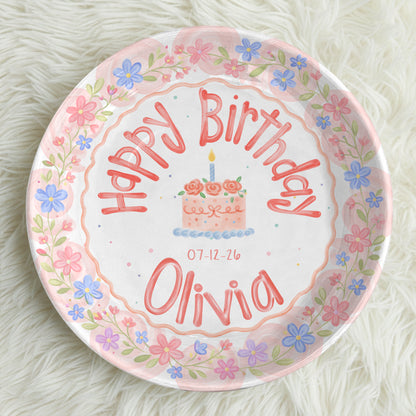 Personalized Birthday Plate Gift P3188D40