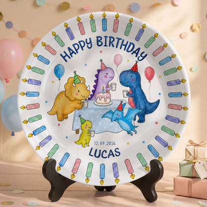 Cute Dinosaur Birthday Keepsake Personalized Birthday Plate P710HGO0