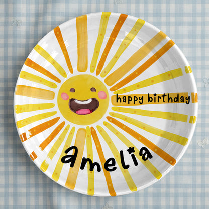 Smiling Sun Personalized Birthday Plate D925WRM0