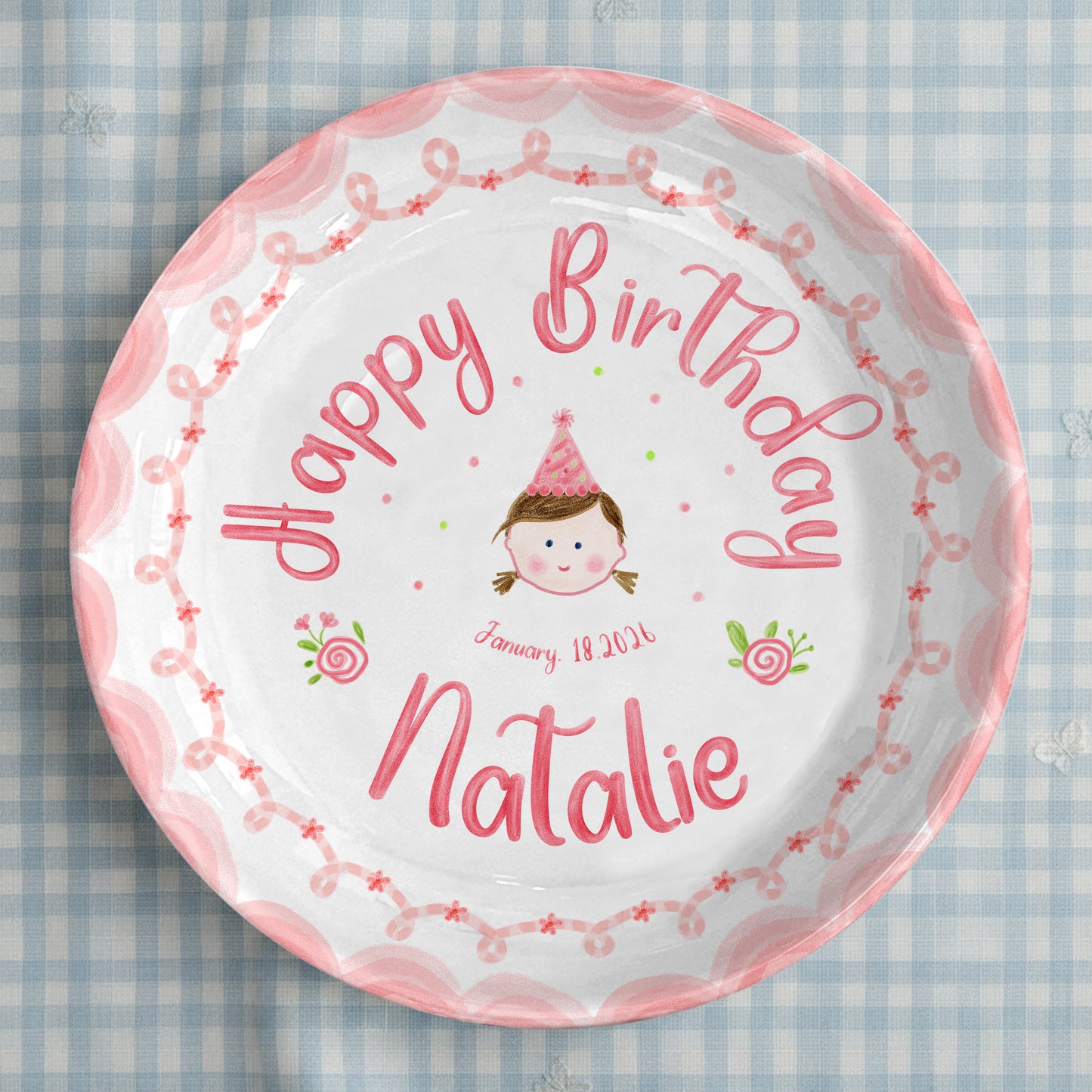 Birthday Girl Portrait Personalized Birthday Plate P296XU0