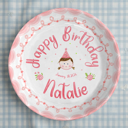 Birthday Girl Portrait Personalized Birthday Plate P296XU0