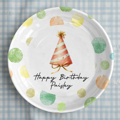 Party Hat Personalized Birthday Plate D923NSC0