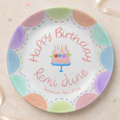 Children's Birthday Tradition Custom Name Ceramic Keepsake Personalized Birthday Plate P8273WN0