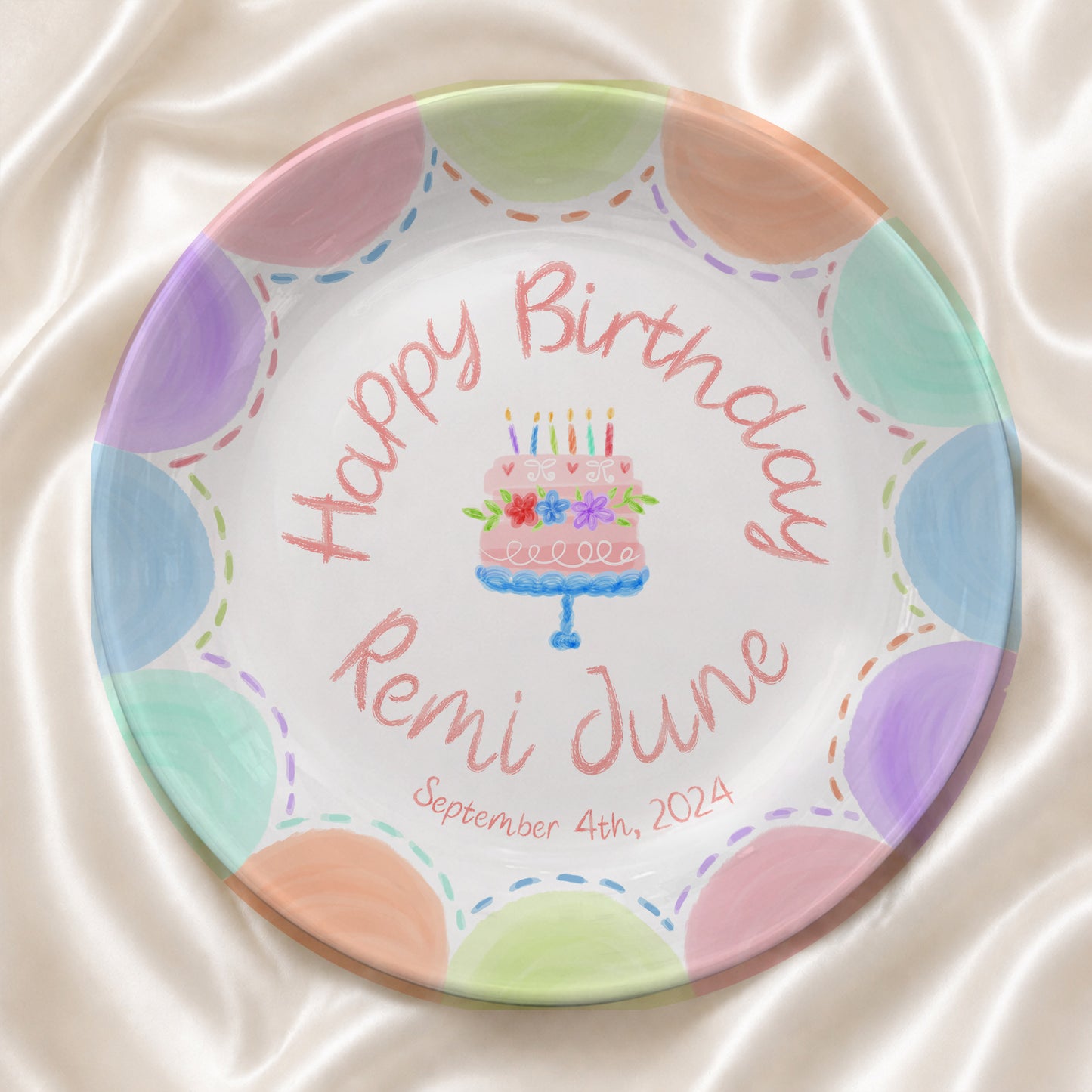 Children's Birthday Tradition Custom Name Ceramic Keepsake Personalized Birthday Plate P8273WN0