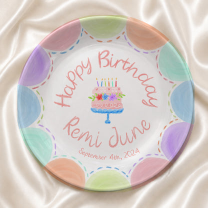 Children's Birthday Tradition Custom Name Ceramic Keepsake Personalized Birthday Plate P8273WN0