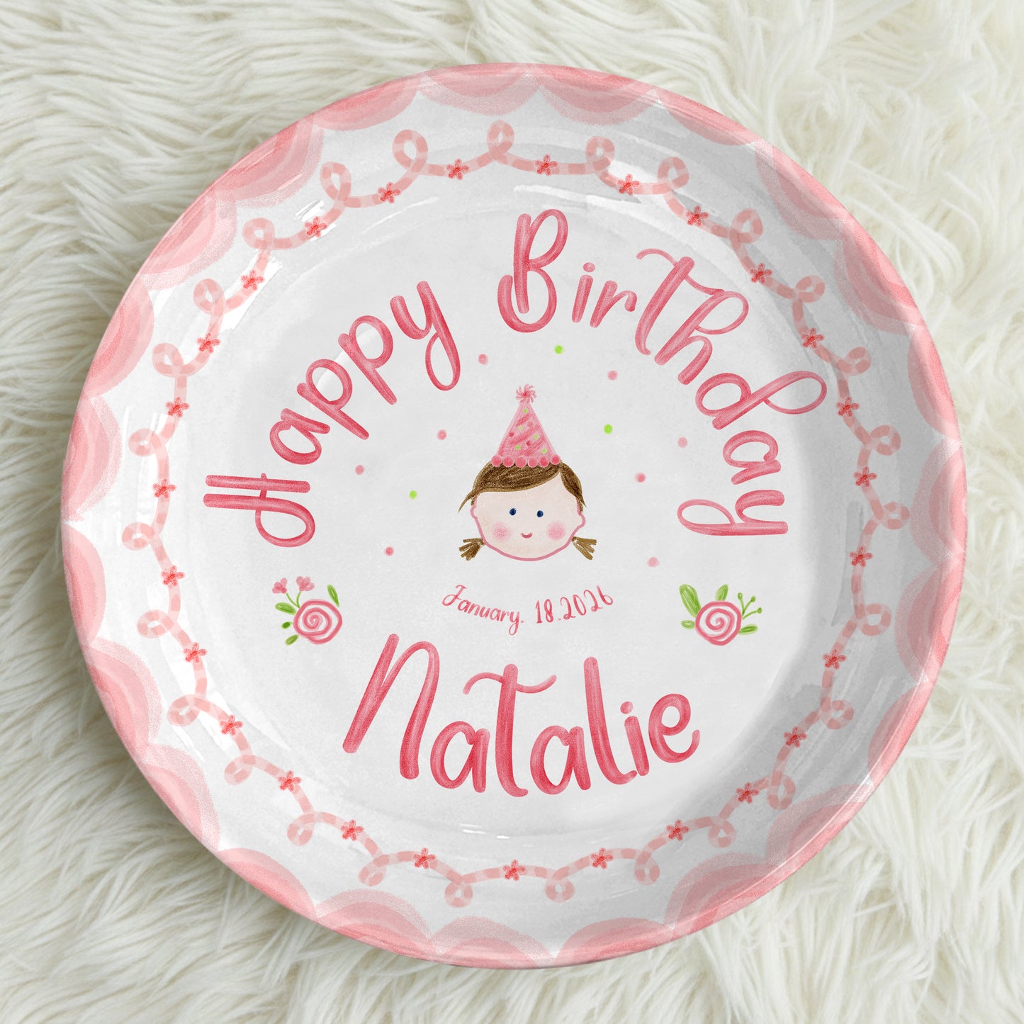 Birthday Girl Portrait Personalized Birthday Plate P296XU0