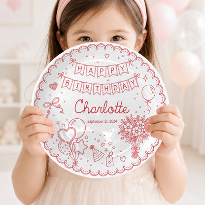 Birthday Banner and Balloons Personalized Birthday Plate P41012O0