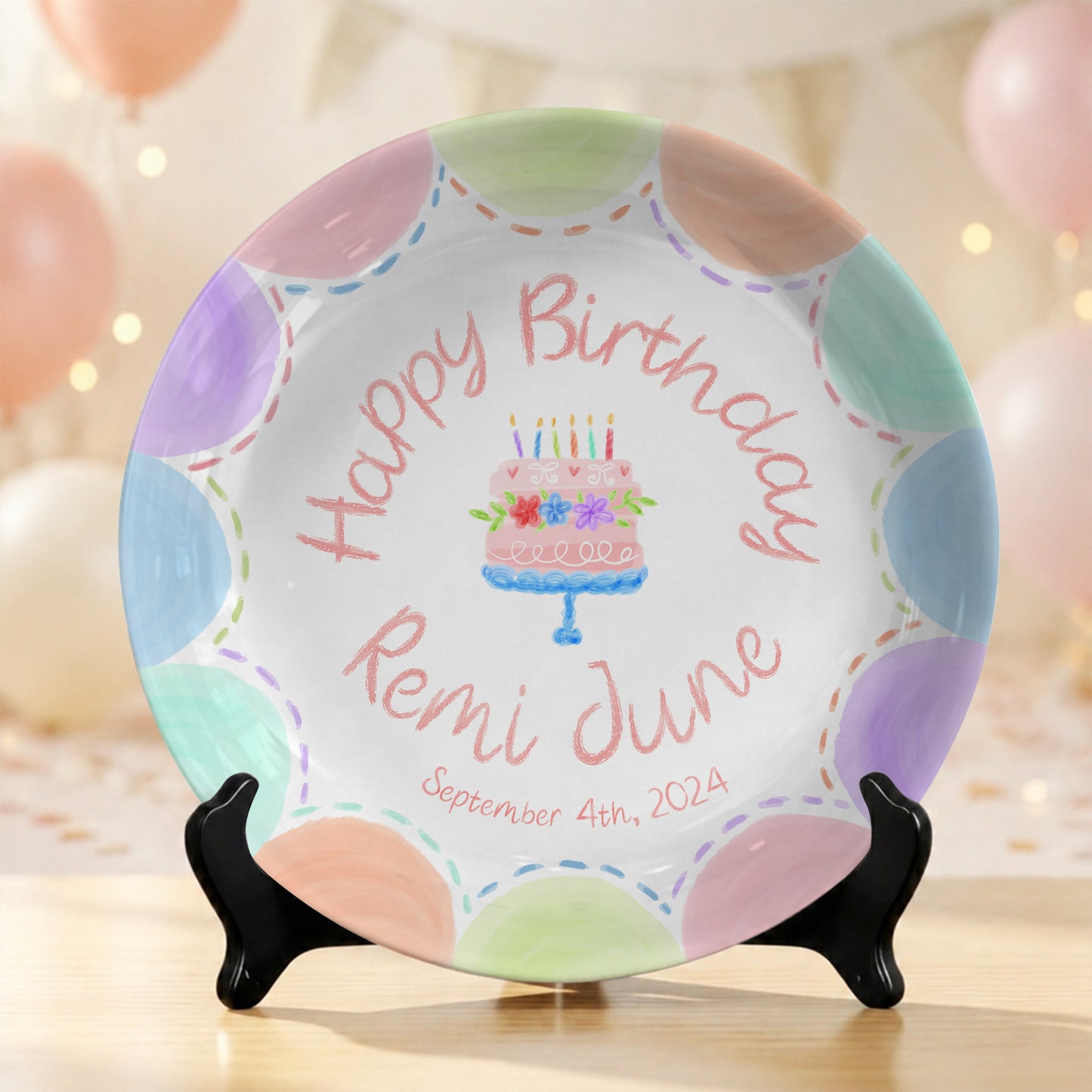 Children's Birthday Tradition Custom Name Ceramic Keepsake Personalized Birthday Plate P8273WN0