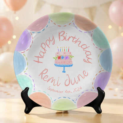 Children's Birthday Tradition Custom Name Ceramic Keepsake Personalized Birthday Plate P8273WN0