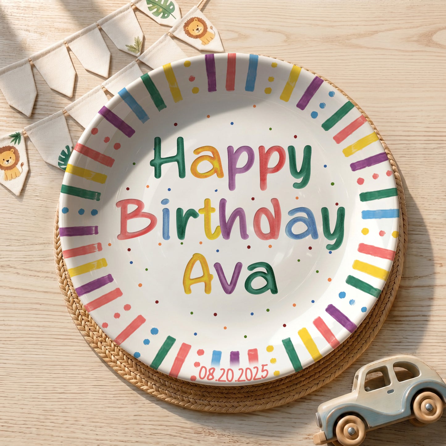 Hip Hip Hooray Personalized Birthday Plate P526XWT0