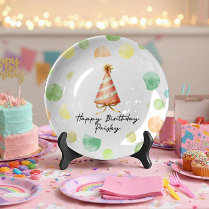 Party Hat Personalized Birthday Plate D923NSC0
