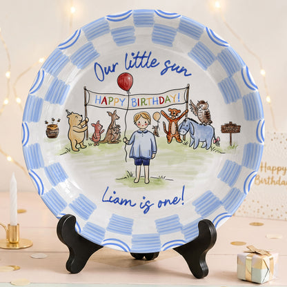 Woodland Animal Birthday Keepsake Personalized Birthday Plate P713B6G0