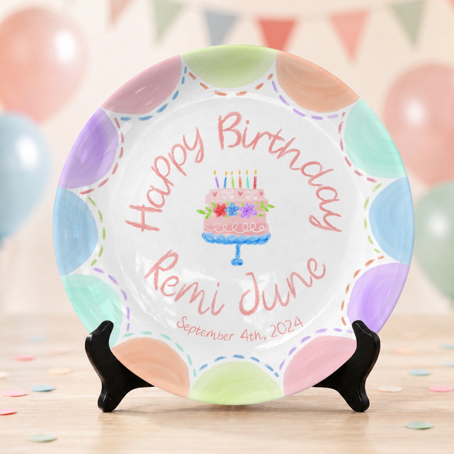 Children's Birthday Tradition Custom Name Ceramic Keepsake Personalized Birthday Plate P8273WN0