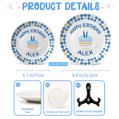 First Birthday Cake Keepsake Custom Name Ceramic Personalized Birthday Plate P821AIV0