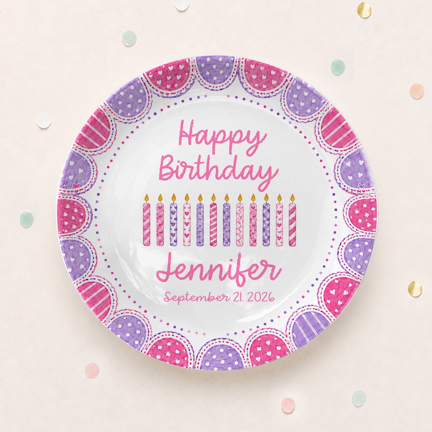 Sweet Candle Personalized Birthday Plate P61STP0