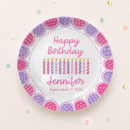 Sweet Candle Personalized Birthday Plate P61STP0