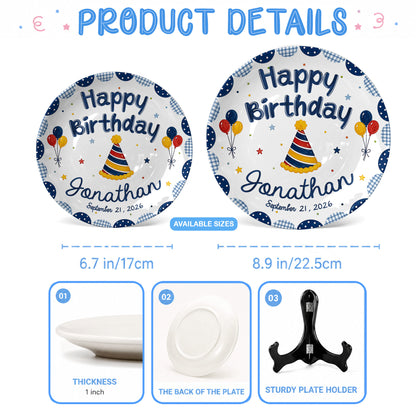 Musical Theme Celebration Keepsake Custom Name Ceramic Personalized Birthday Plate P82524U0