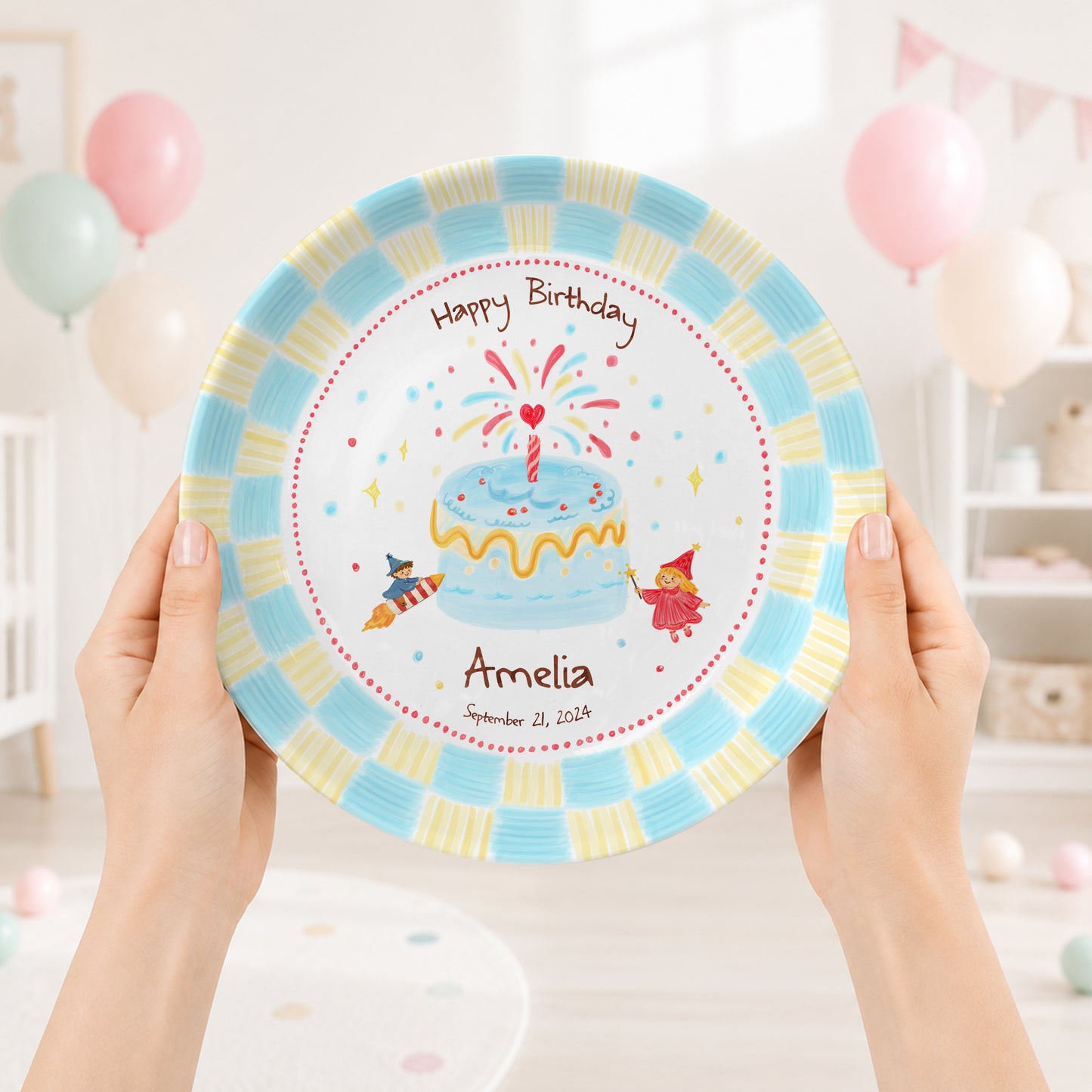 Fairy Princess Birthday Keepsake Personalized Birthday Plate for Girl P619WOT0