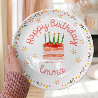 Sweet Floral Personalized Birthday Plate P4309GN0