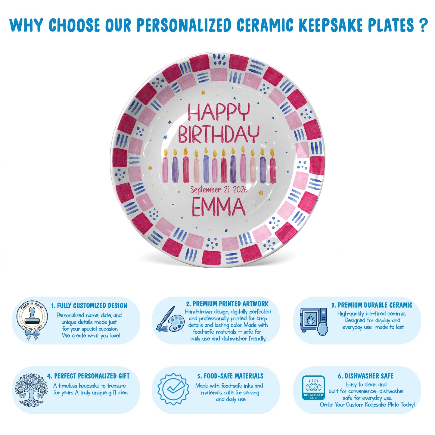 Grandchild Birthday Keepsake Personalized Birthday Plate P626EN4TT