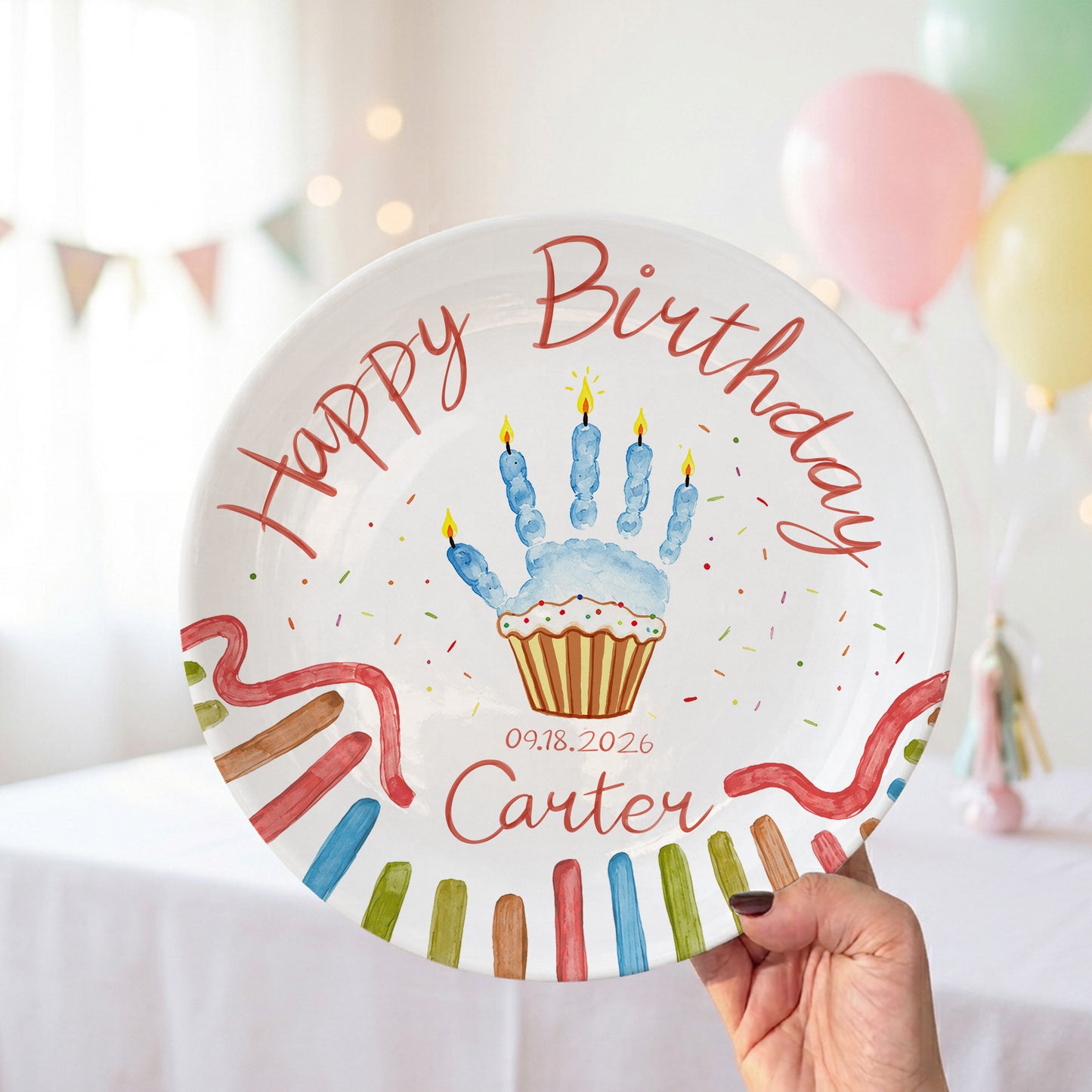 Whimsical Party Birthday Personalized Birthday Plate P626FZFTT