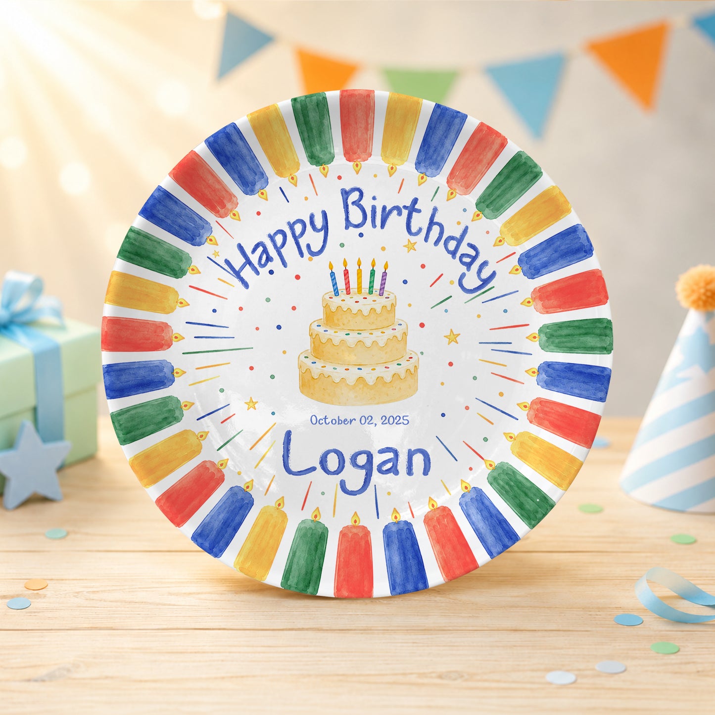Celebration Cake Personalized First Birthday Gift Plate P723NQM0