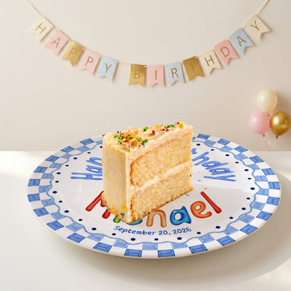 Cute Teddy Bear Birthday Keepsake Personalized Birthday Plate for Kids P6225SU0