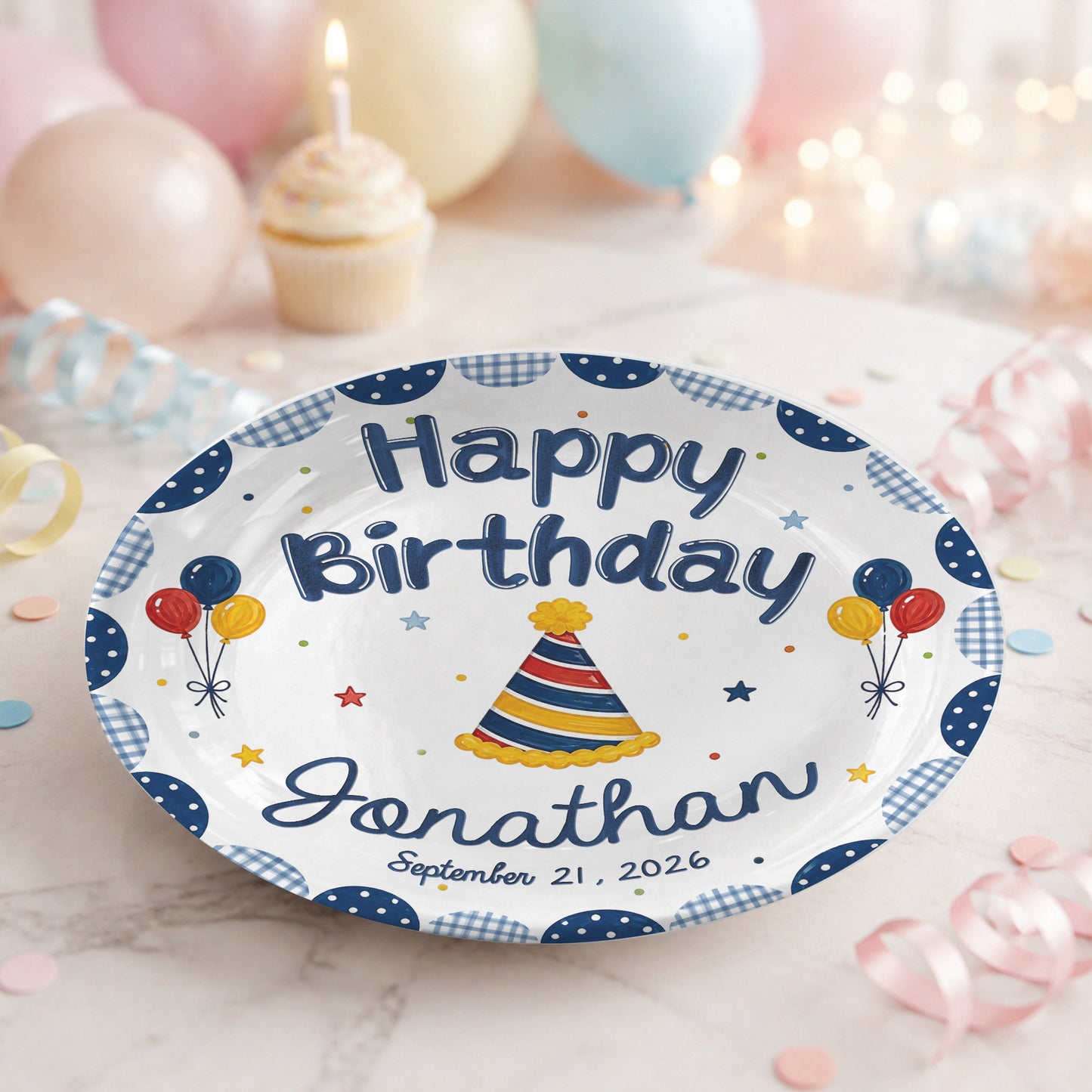 Musical Theme Celebration Keepsake Custom Name Ceramic Personalized Birthday Plate P82524U0