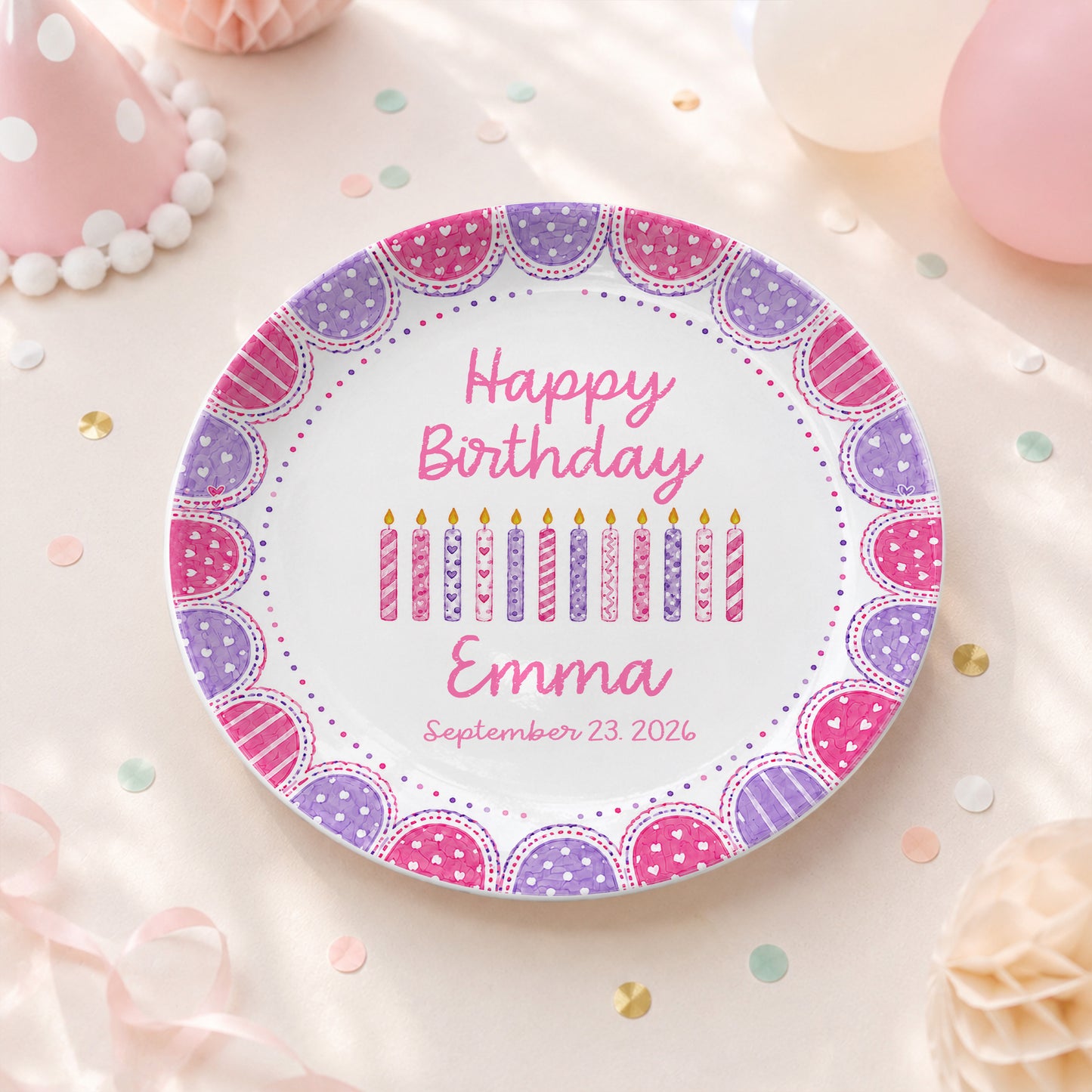 Sweet Candle Personalized Birthday Plate P61STP0