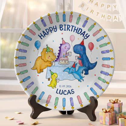 Cute Dinosaur Birthday Keepsake Personalized Birthday Plate P710HGO0