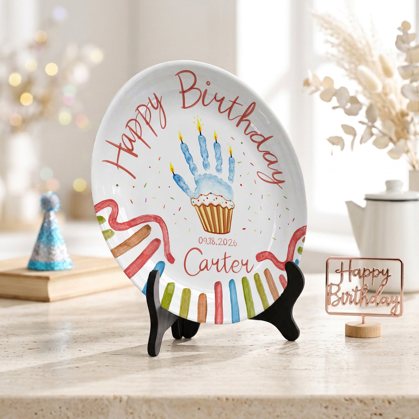 Whimsical Party Birthday Personalized Birthday Plate P626FZFTT