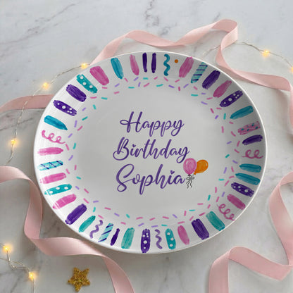 Colorful Birthday Candles Keepsake Personalized Birthday Plate D72BBO0