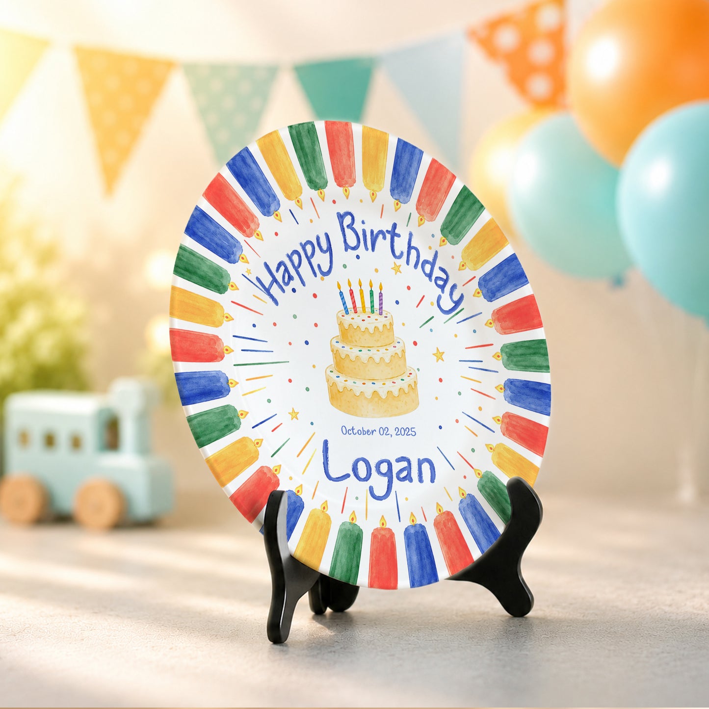 Celebration Cake Personalized First Birthday Gift Plate P723NQM0