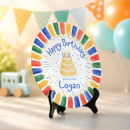 Celebration Cake Personalized First Birthday Gift Plate P723NQM0