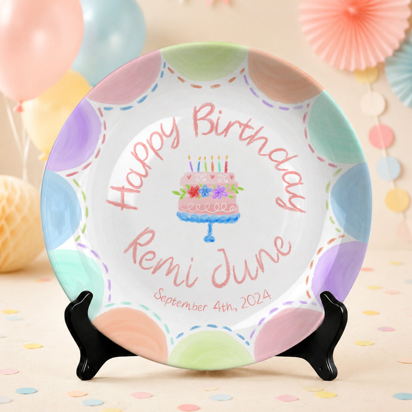 Children's Birthday Tradition Custom Name Ceramic Keepsake Personalized Birthday Plate P8273WN0