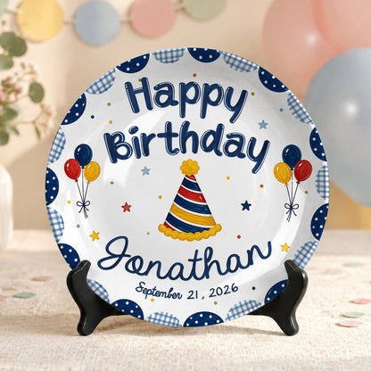 Musical Theme Celebration Keepsake Custom Name Ceramic Personalized Birthday Plate P82524U0