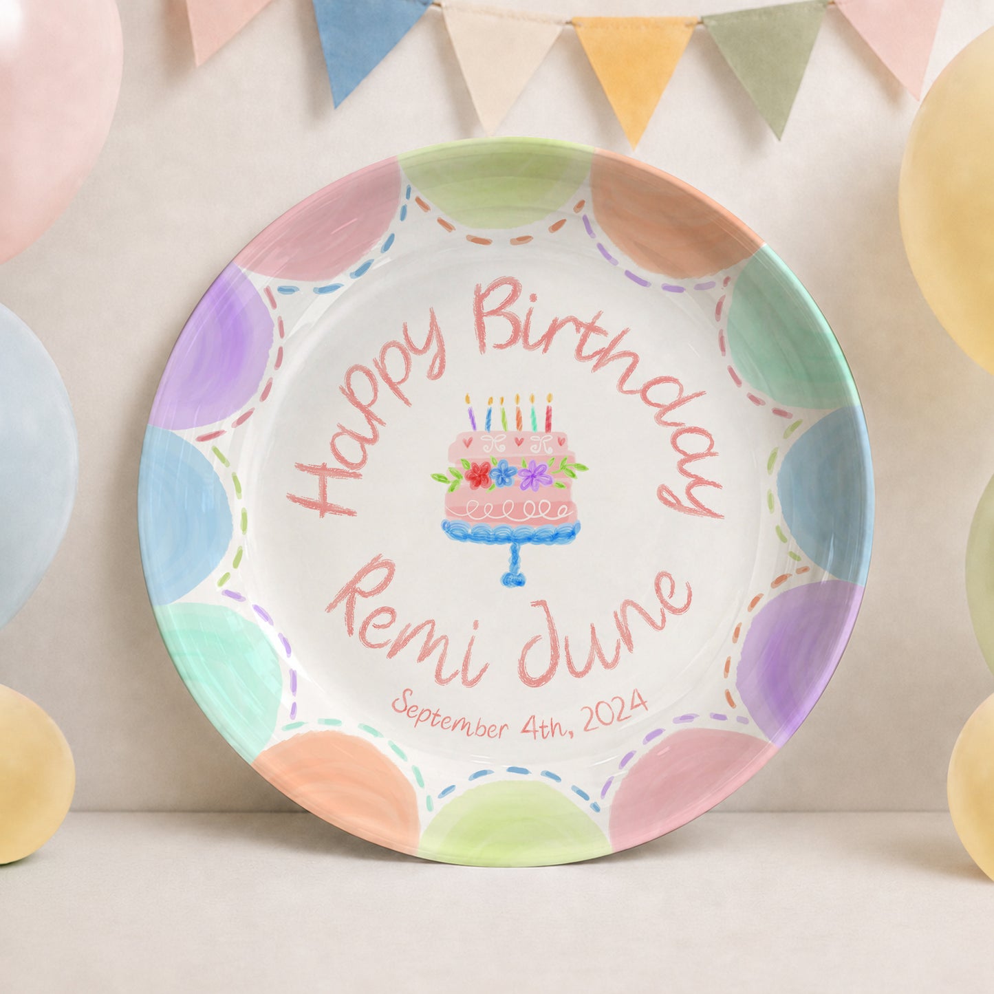 Children's Birthday Tradition Custom Name Ceramic Keepsake Personalized Birthday Plate P8273WN0