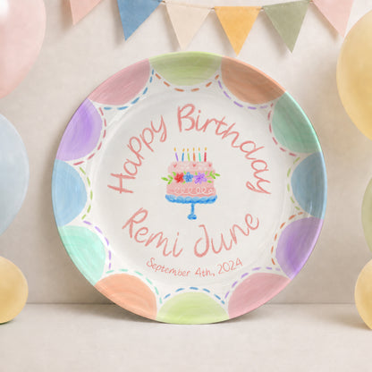 Children's Birthday Tradition Custom Name Ceramic Keepsake Personalized Birthday Plate P8273WN0