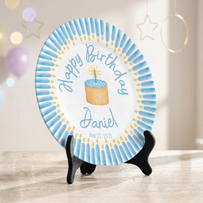 Custom Ceramic Kids First Birthday Keepsake Gift Personalized Birthday Plate P824VE90