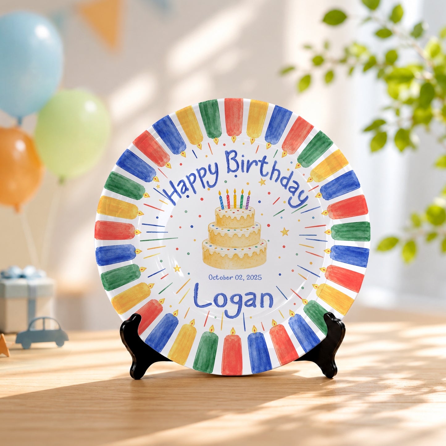 Celebration Cake Personalized First Birthday Gift Plate P723NQM0