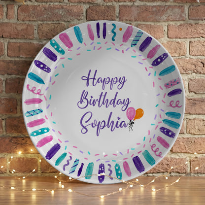 Colorful Birthday Candles Keepsake Personalized Birthday Plate D72BBO0