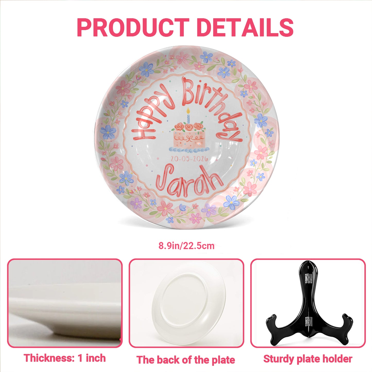 Personalized Birthday Plate Gift P3188D40