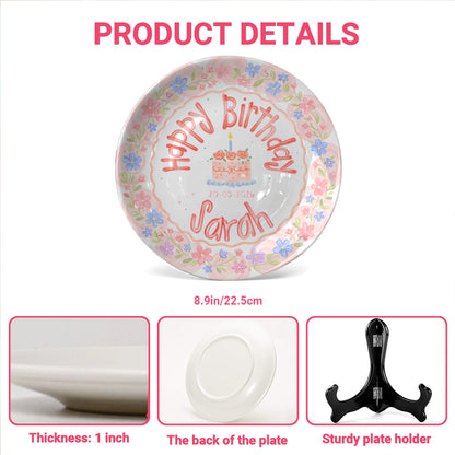 Personalized Birthday Plate Gift P3188D40