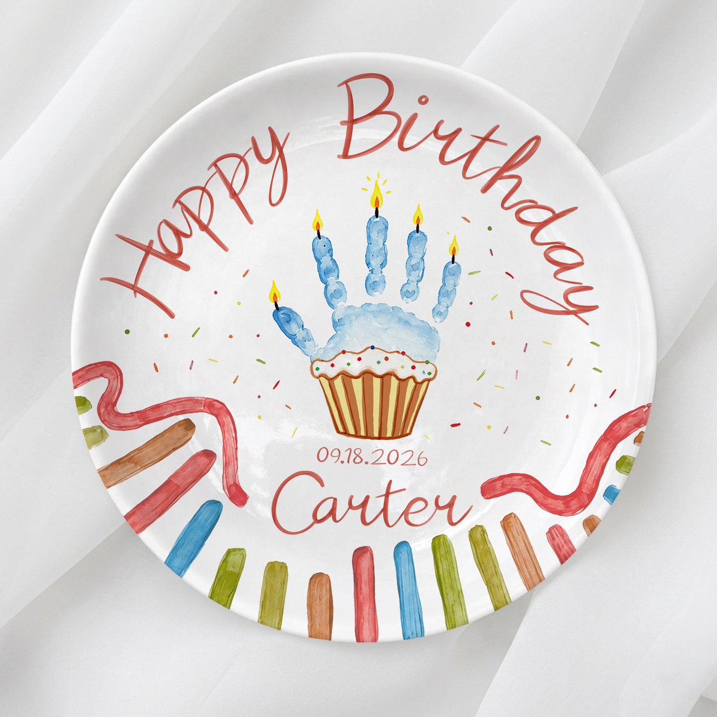 Whimsical Party Birthday Personalized Birthday Plate P626FZFTT