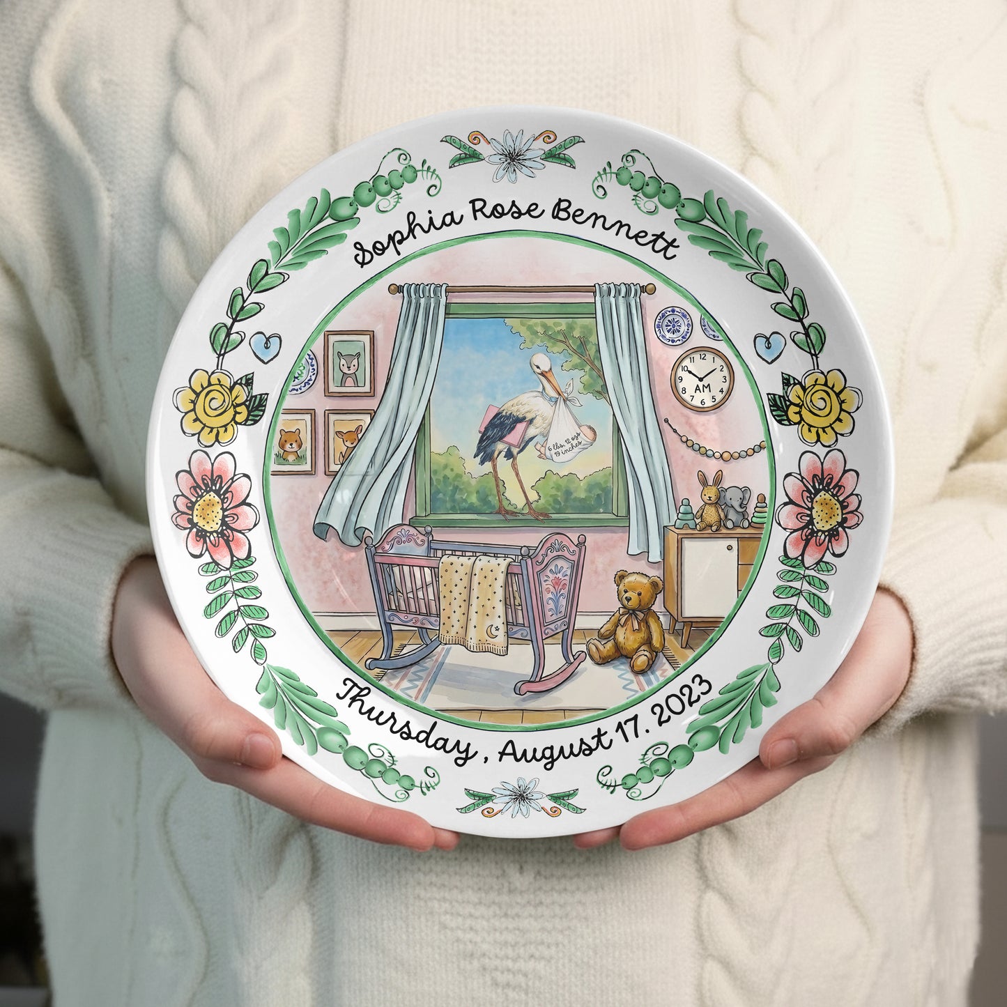 Storybook Personalized Birth Plate P513SRI0