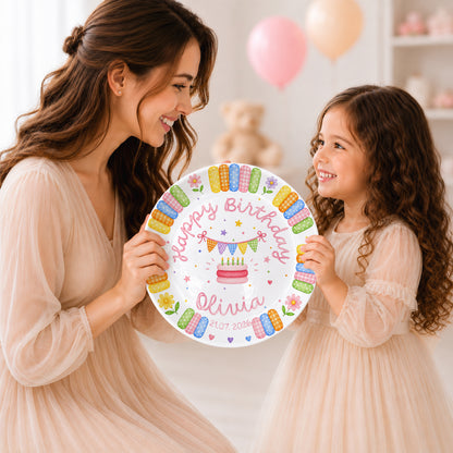 Rainbow Candy with Cake Personalized Birthday Plate P664QE0